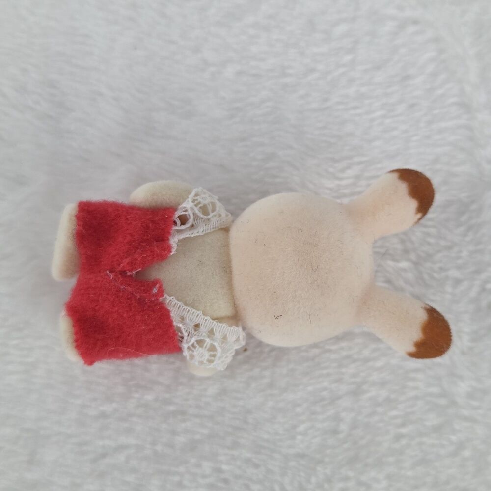 Vintage Calico Critters Rabbit & Puppy Baby Figures Flocked Miniature Lot of 2 - Picture 4 of 13